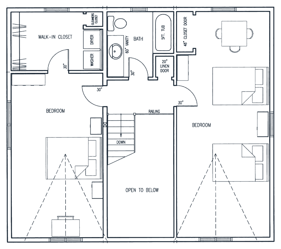 Edgewater floor plan, upper floor